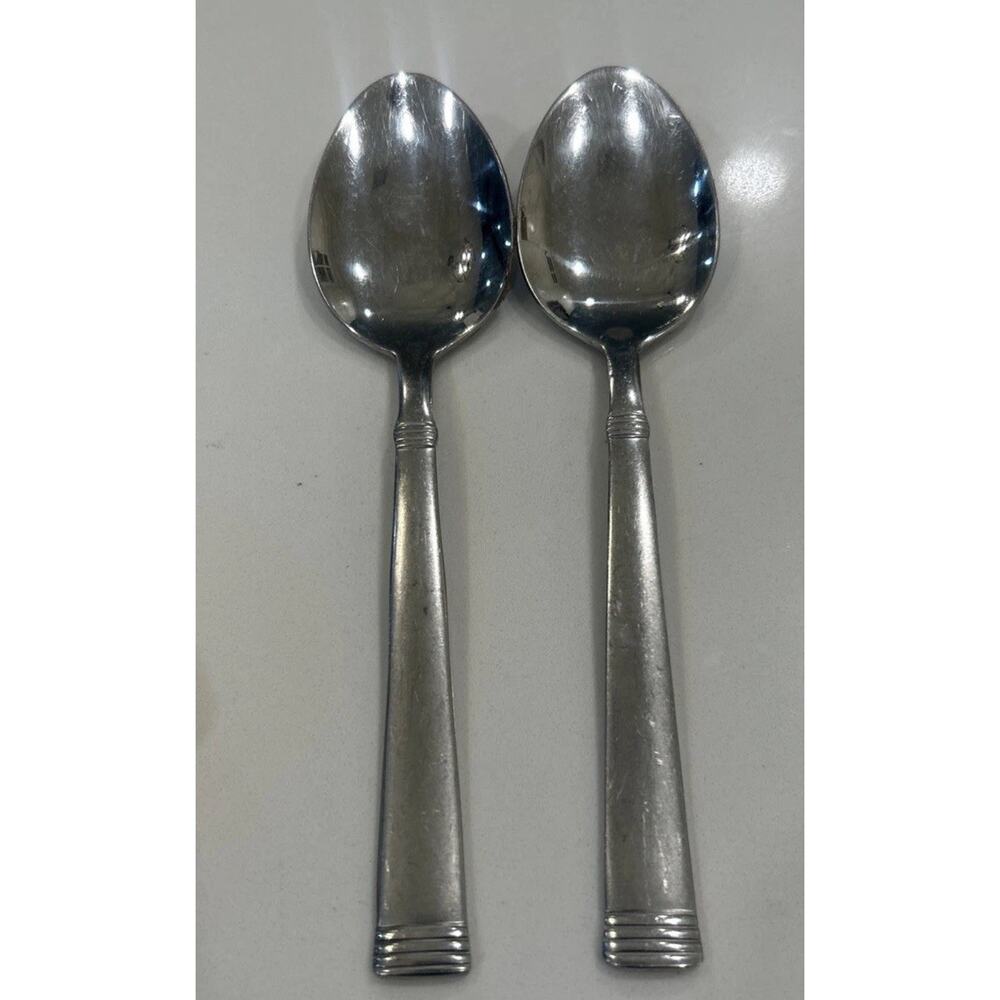 Vtg Wallace NAPOLI-FROST‎ Stainless 18/10 Set of 2 Flatware 7” Teaspoons